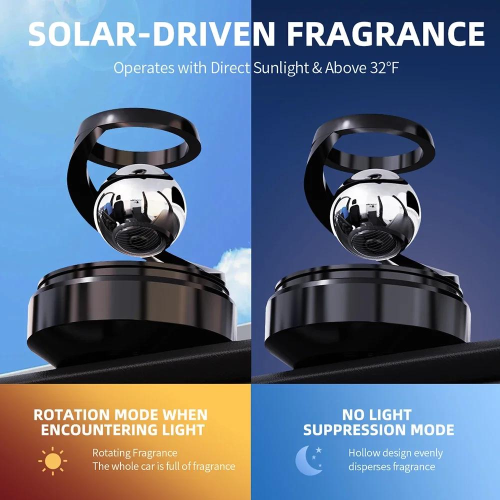 Solar-Powered Rotating Car Aromatherapy Diffuser Innovative Scent Dispenser with Long-Lasting Fragrances Enhances Dashboard
