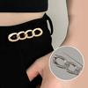 3Pcs Waist Button Adjustable 4-in-1 No-Sew Waist Buckle Alloy Waist Tightener for Jeans Skirts Sleeves Fits Most Waistbands