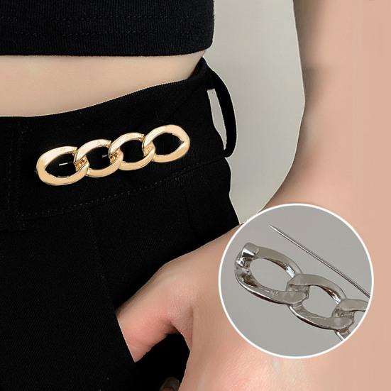 3Pcs Waist Button Adjustable 4-in-1 No-Sew Waist Buckle Alloy Waist Tightener for Jeans Skirts Sleeves Fits Most Waistbands
