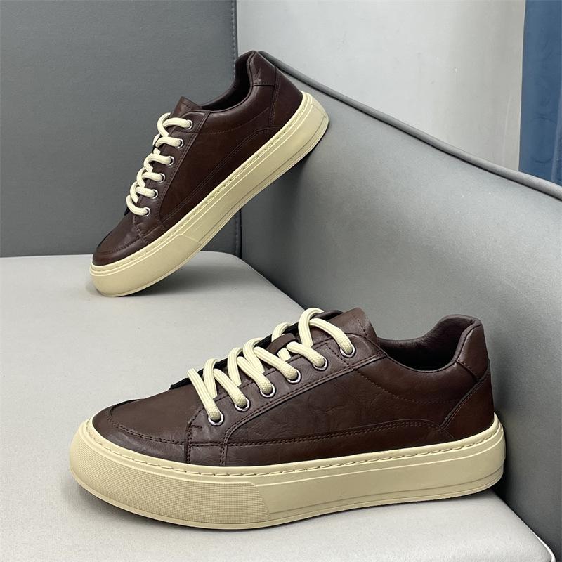 Chaussures en cuir souple nouvelle collection automne Chaussures à semelle plate style britannique Lisses Tendance Sport et loisirs xs