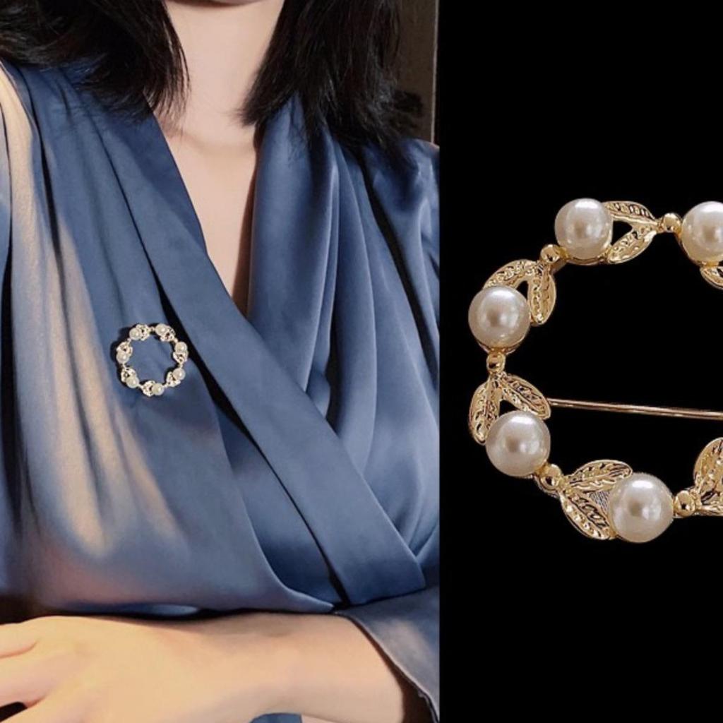 Versatile Rhinestone & Pearl Brooch for Women - Elegant Suit Accessory