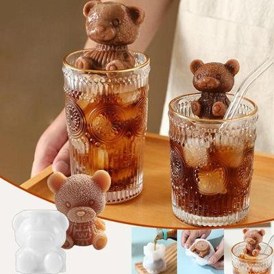 Domácí kreativní stroj na kostky ve tvaru medvídka Forma na čokoládový dort na ledovou kávu DIY Whiskey koktejl Příslušenství Nástroje pro studené nápoje
