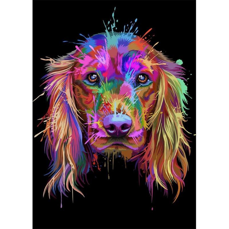 Abstract watercolor, French bulldog, pups, posters, canvas printing, colorful picture of a dog, wall painting for the living room, quadros