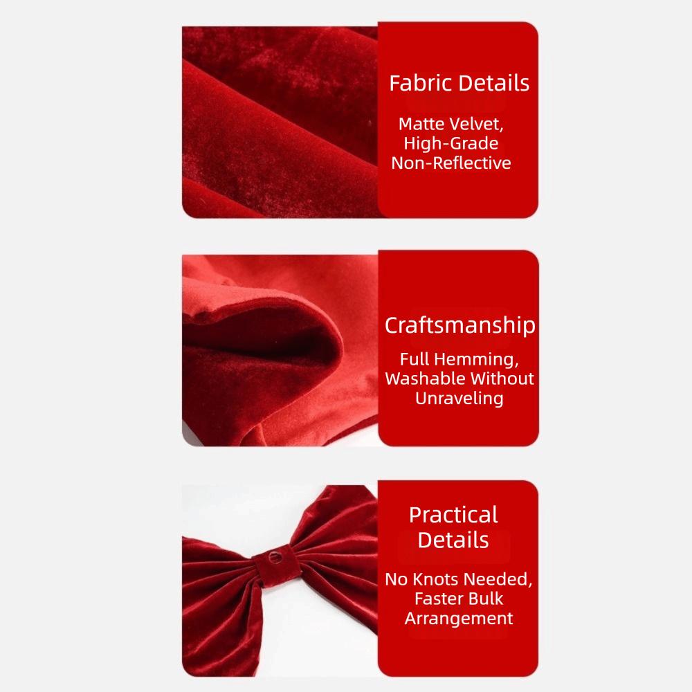 Red Bow Design Bow Tree Skirt Carpet 1pc Set Tree Base Cover Christmas Tree Skirt Winter Season