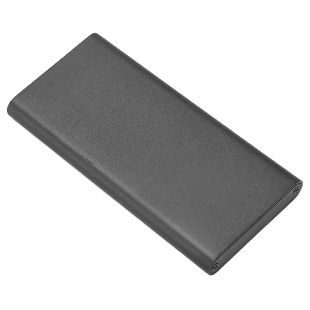 Tyep C to MSATA Enclosure Aluminum Alloy USB3.1 Gen2 Type C High Speed Transmission Solid State Drive Enclosure Black