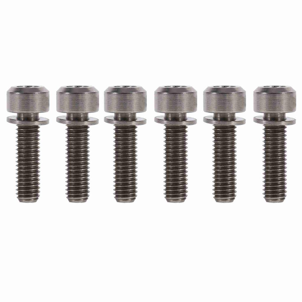 6pcs Titanium Alloy M5 X 18mm Bolts Screw With Washers Set For MTB Bicycle Stem