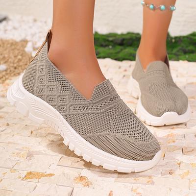 Mote Pustende Mesh Platformsneakers Dame Sommer Slip-On Komfort Myk Såle Sportssko Damer Flat Hæl Sklisikre Fritidssko