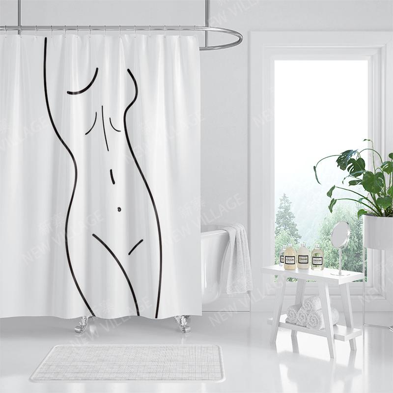 Waterproof fabric shower curtain Bathroom curtain accessories 180x200 Bath curtain for shower 240*200 nordic boho decor 240x200