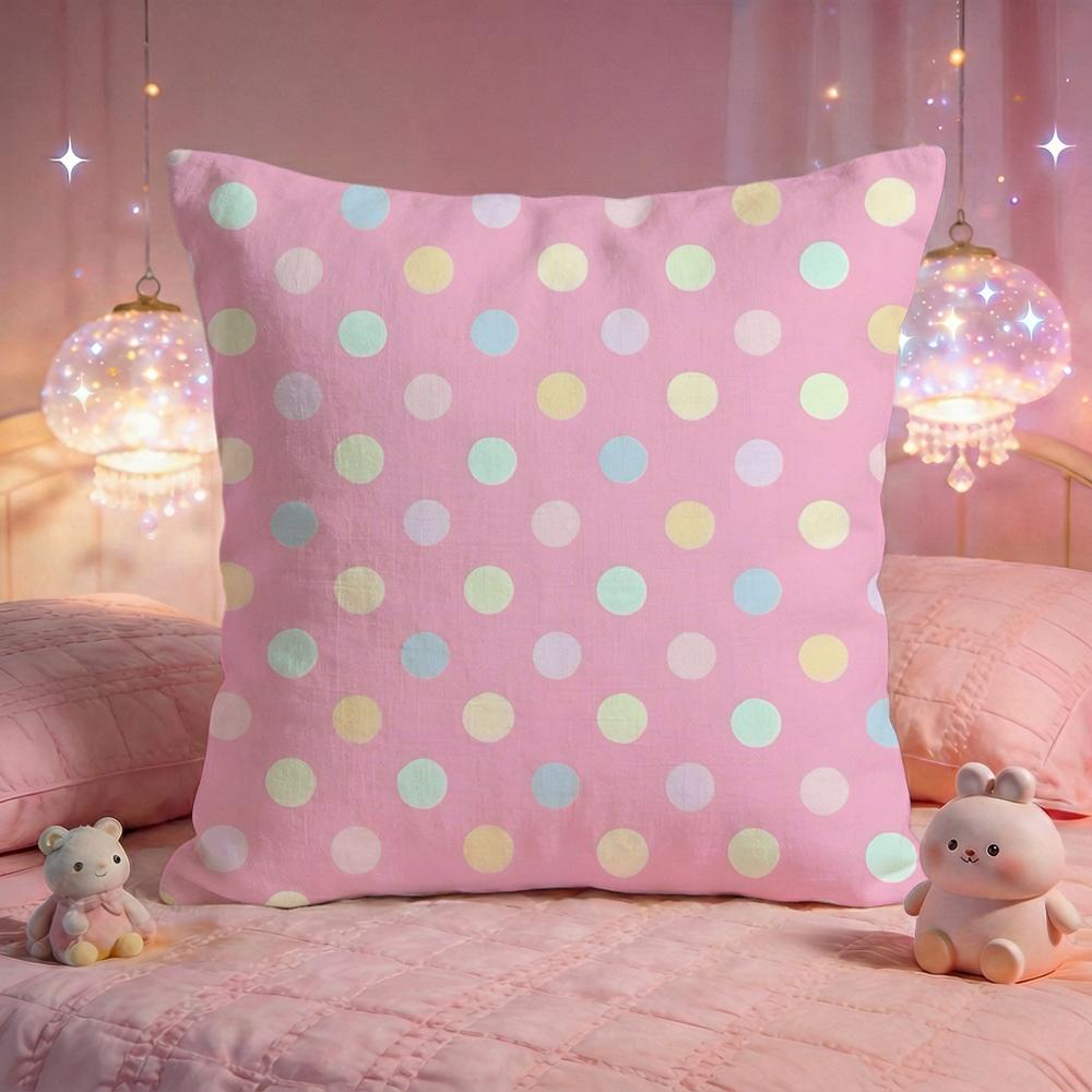American Vintage Polka Dot Cushion Cover Premium Comfort Reversible Pillow Cove Two in One Design for Any Room  Car Interior