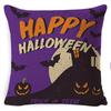 Halloween Pillow Pumpkin Little Witch Horror Cushion Linen Cushion Cover Holiday Party Pillow Cover Bed Backrest