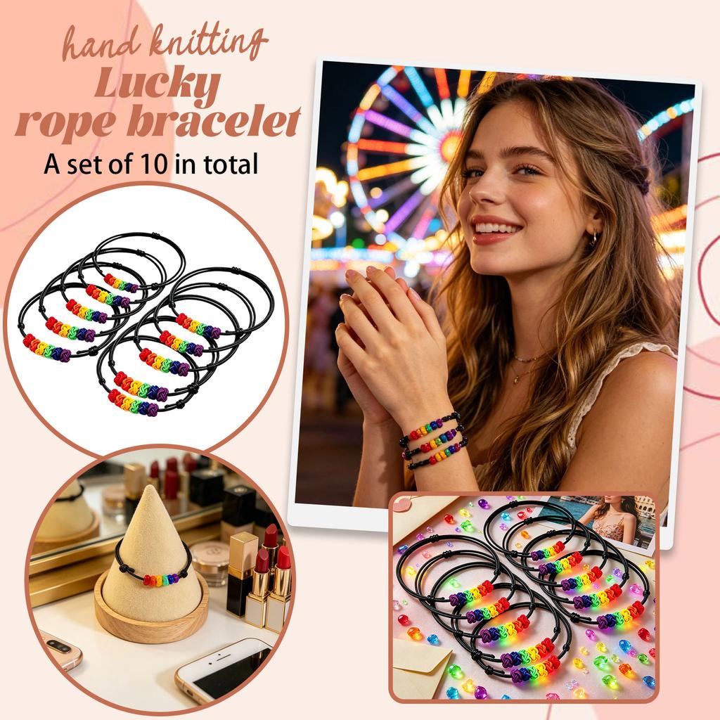 Handwoven Lucky Rope Bracelets Set Adjustable Pineapple Knot Woven Wristbands Handmade String Bracelets for Everyday Wear and Gift Giving