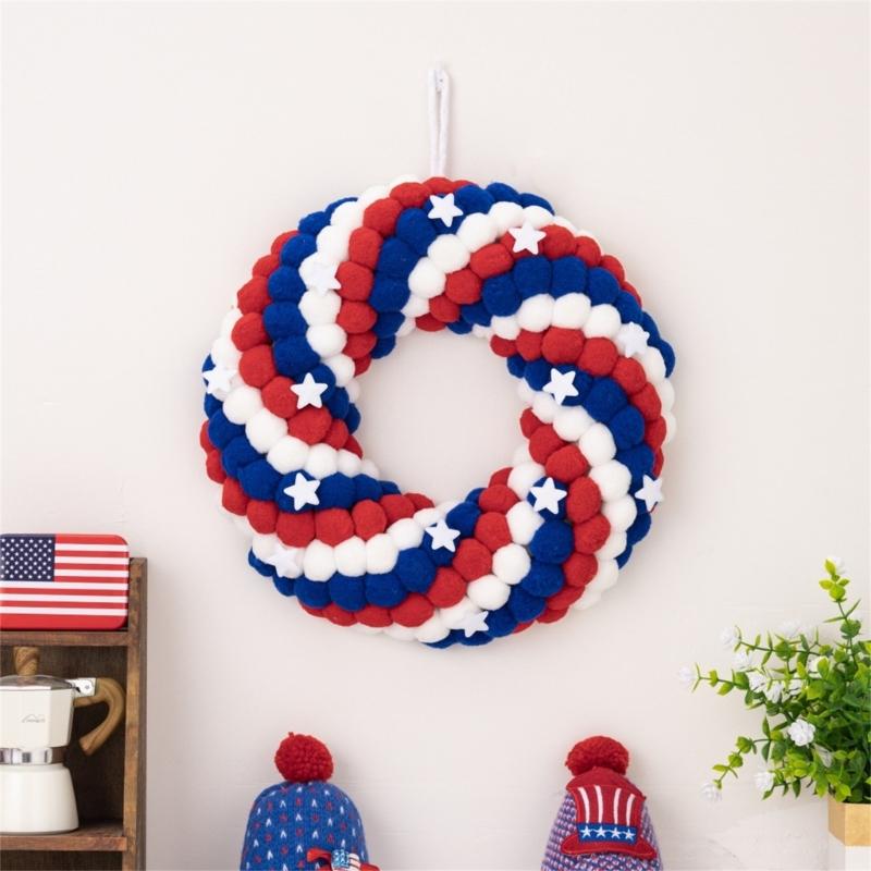 4th of Julys Wreath Patriotics Wreath Independences Day Wreath for Front Door Memorials Day Americana Wreath Wall Decors