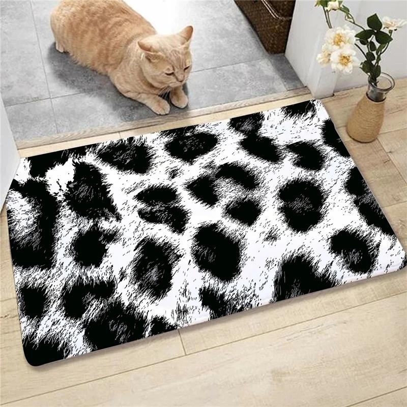 Fashion Animal Leopard Zebra Cow Deer Pattern Carpet Soft Carpets Rug Entrance Anti-slip Floor Mats Water Absorption