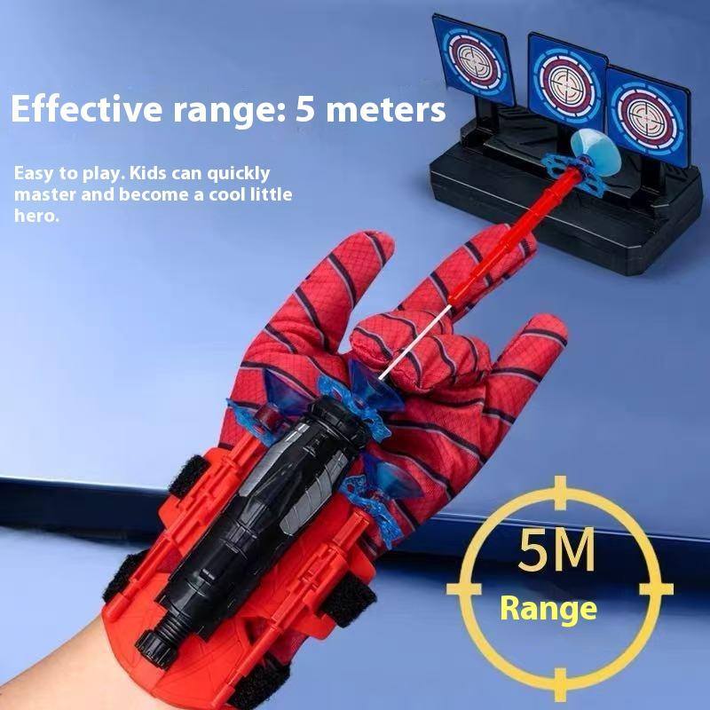 Spider Man Launcher Toy Wearing Wrist Suction Cup Launcher Soft Bullet Black Technology Silk Spinning Children'S Anime Toy