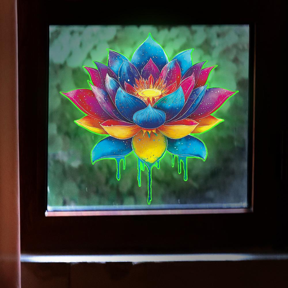 Personalized Colorful Lotus Living Room Entrance Home Wall Decoration Stickers