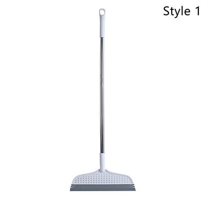 Lazy Broom Silicone Broom Water Stain Remover Stainless Scraper Magic Wiper Flexible Window Groove Cleaning Floor Scraper