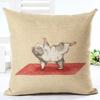 Hamster Yoga Cushion Cover Cotton Linen Pillow Case Animal Hamster Painting Decorative Pillowcase Home Accessories Cushion Cover
