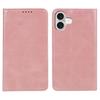 For iPhone 17 Case Strong Magnetic PU Leather Phone Cover Calf Texture
