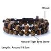 2Pcs/Pair Men Bracelet Set 8mm Onyx Tiger Eyes Stone Braclet Natural Wooden Braslet Homme Weaven Rope Brazalete Pulseira Hombre