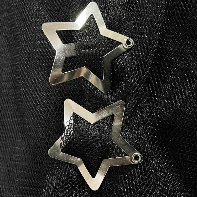 2/4/10/20/40/50/100pcs Silver Color Star Hair Clips for Girls Filigree Star Metal Snap Clip Hairpins Barrettes