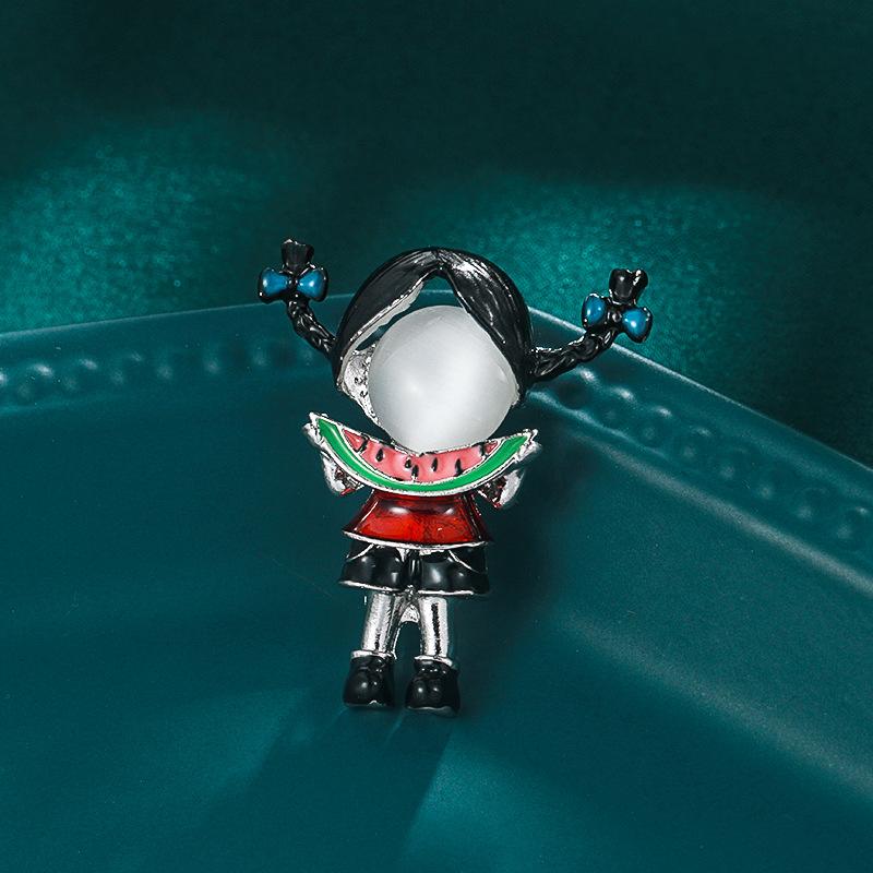 Опаловый злодей Персонализированная брошь Креативные аксессуары Нишевый дизайн Значок Универсальная рубашка Японский и корейский тренд Ювелирные изделия