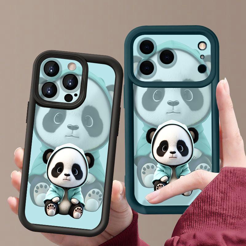 Blue Coat Panda Pattern Case For iPhone 17 Pro Max Funda Shockproof Bumper Cover For iPhone 16 Pro Max 15 14 13 12 11 Air 16E