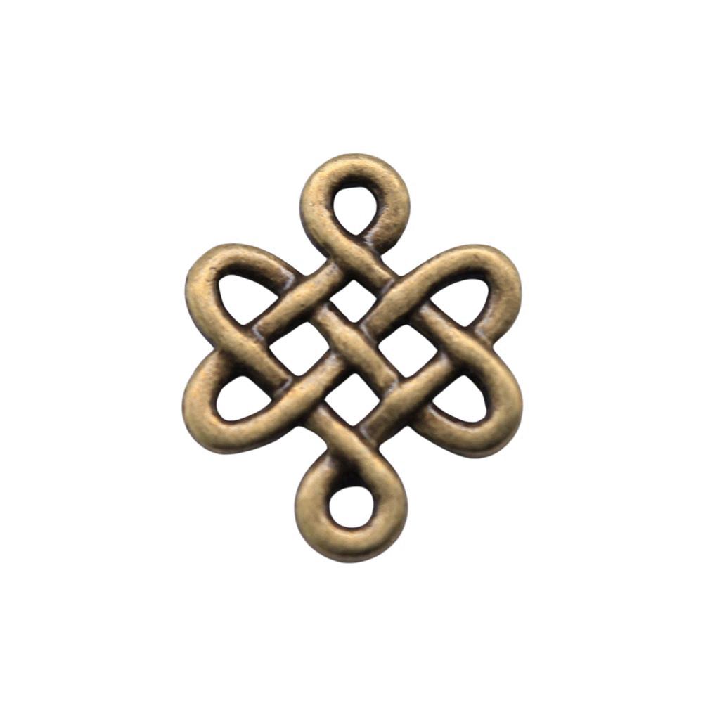 Chinese Knot Charms Antique Alloy Pendants For Traditional Lucky Jewelry