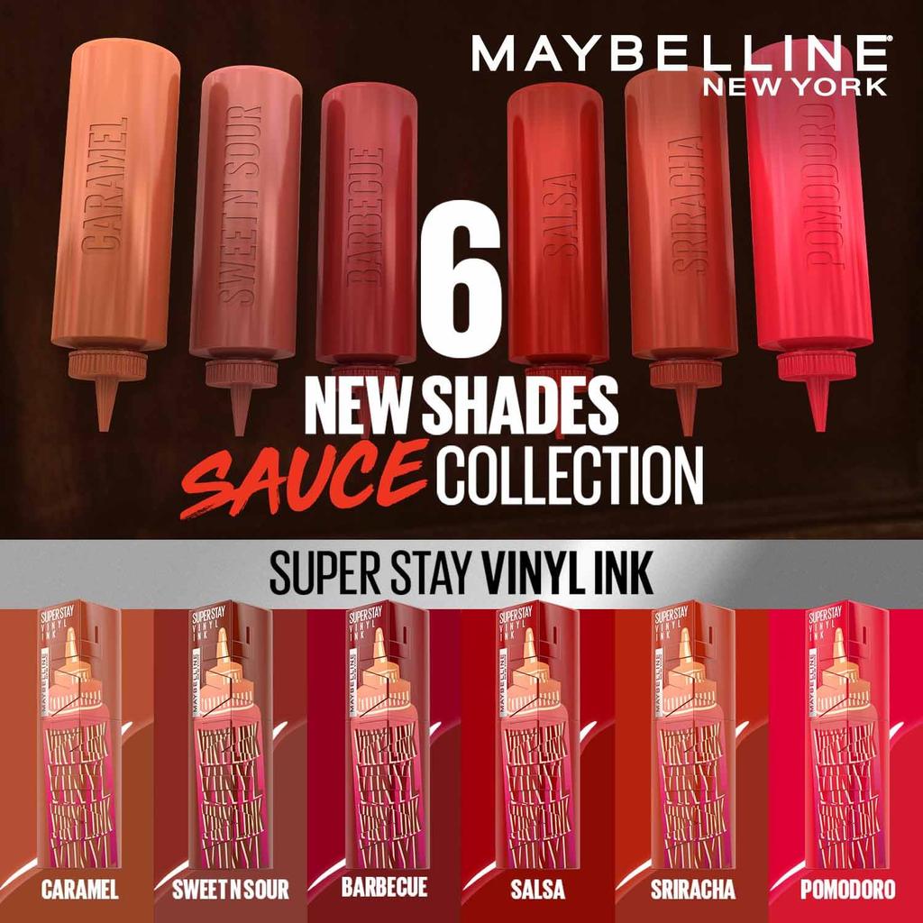 Maybelline New York Superstay Vinyl Ink Longwear Shine Lip Color Barbecue 4.2ml Liquid Lipstick