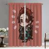 Demon Slayer Curtains for Living Room Curtain Home Interior Curtains 2 Pieces Shades Partition Tulle for Bedroom Kitchen Elegant