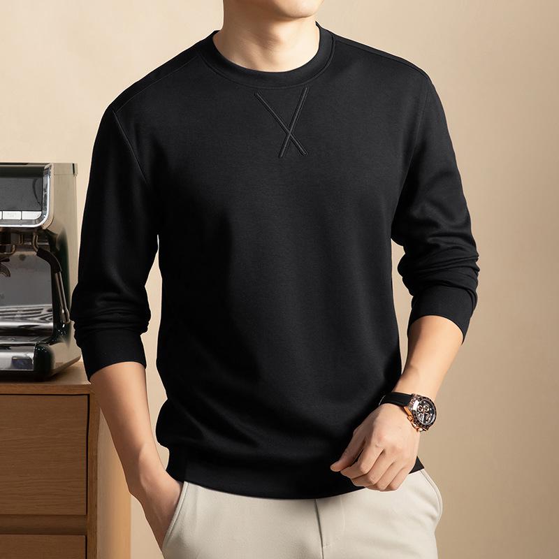 

Мужской модный свитшот с длинным рукавом на весну/осень 2025 года: Роскошный повседневный топ с круглым вырезом L (105-125 jin)