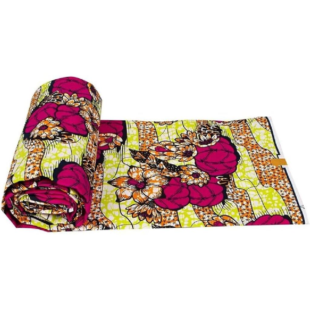 African Print Polyester Fabric Ankara Wax Tissu DIY Party Dress Sewing Material by 6 Yards
