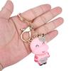 2Pcs Keychain Pendant Cartoon DiamondStudded Resin Small Cow Shape Metal Key   Decoration(White )