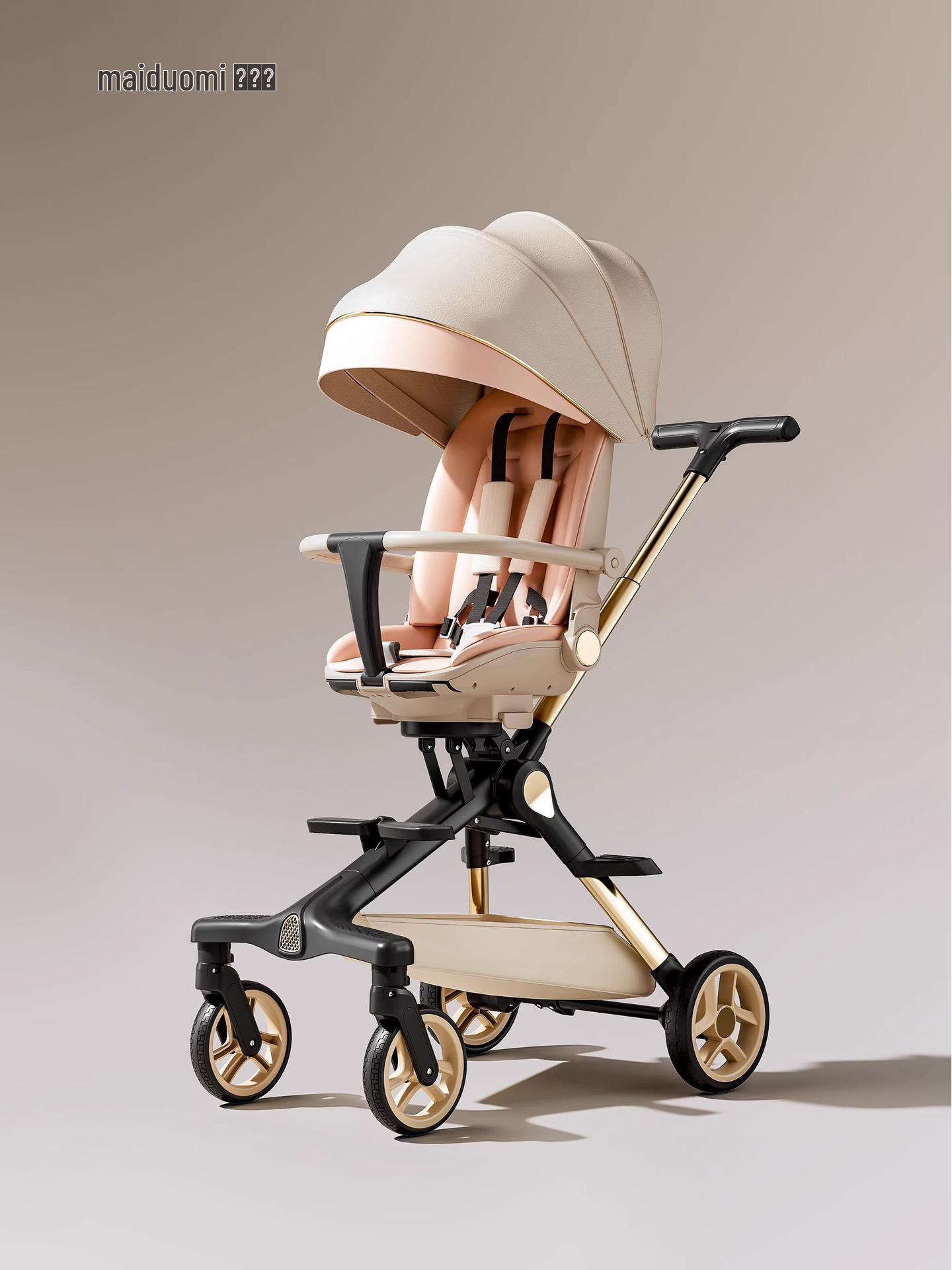 

Maiduomi Легкая Складная Прогулочная Коляска с Высоким Положением Сиденья, Сидячая и Лежачая Позиция, Складывание Одним Нажатием