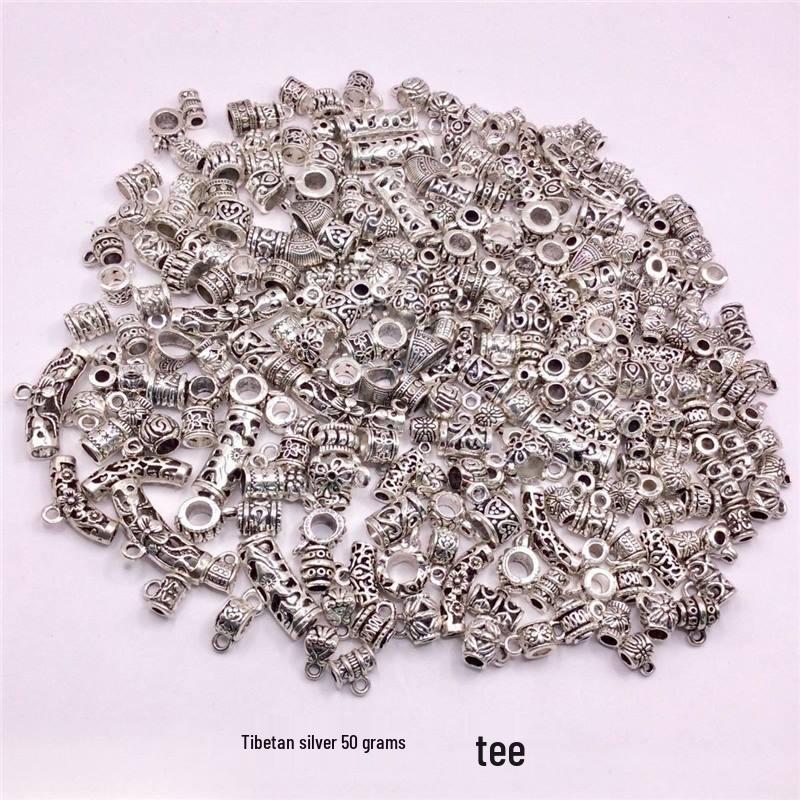 Tibetanisches Silber Florale Anhänger, Abstandshalter & Quasten für DIY Armbänder