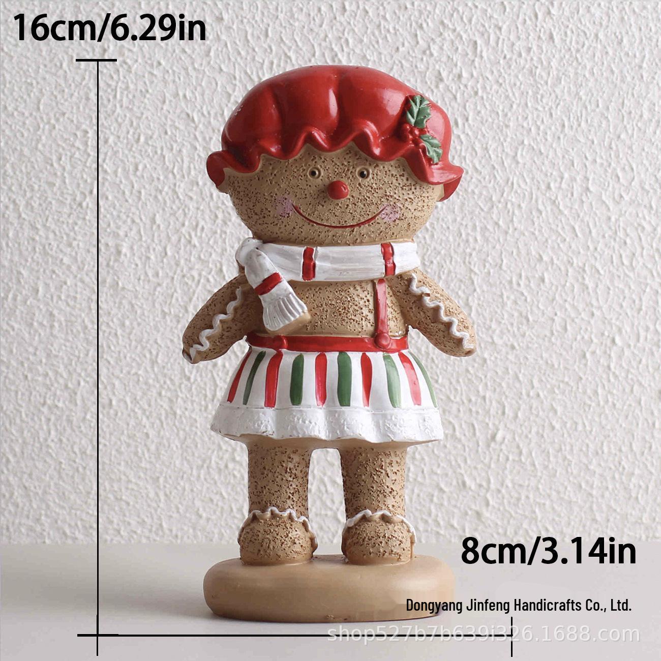 Creative Christmas Gingerbread Boy & Girl Figurine Ornaments - Resin Decorations