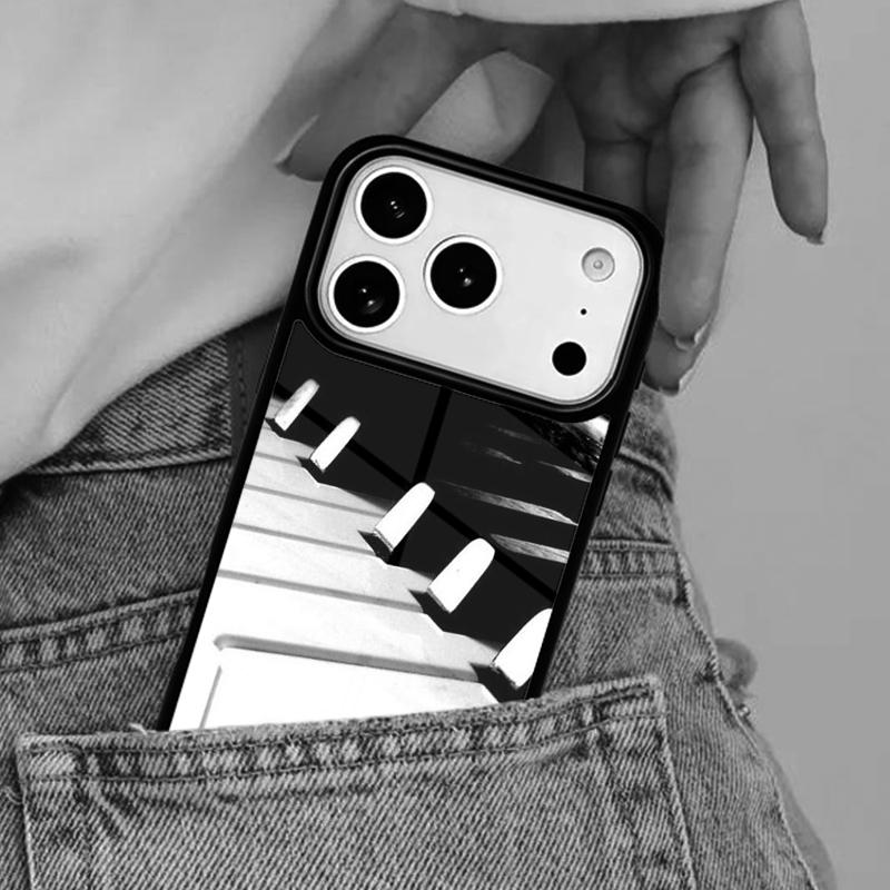 Piano Keys Vintage Music Notes Phone Case for iPhone 17ProMax 12 13 14 15 16e 17 Pro Max Plus Air Cover