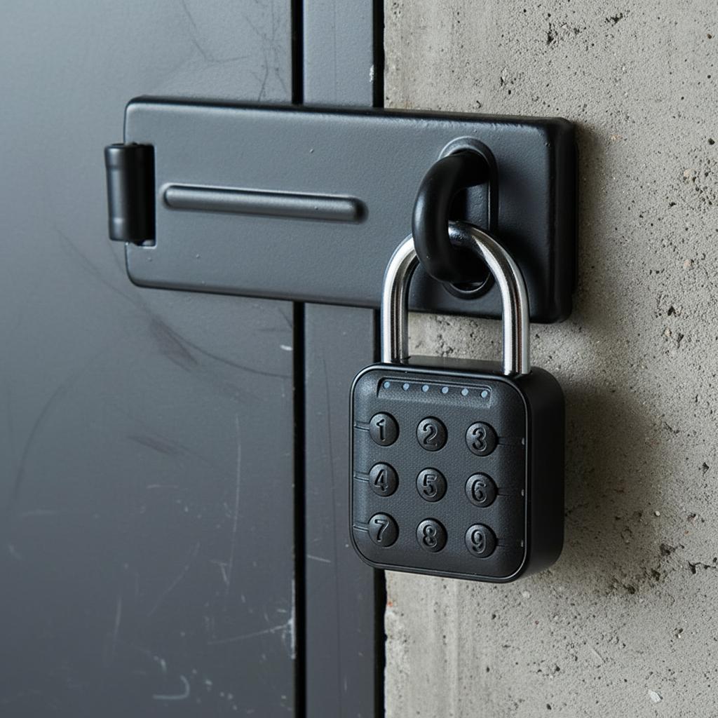 High Security Fingerprint Password Lock App Cabinet Electronic Waterproof IP65/IP67 Portable Mini Smart Digital Padlock Zinc (Black,Fingerprint And Password) чёрный