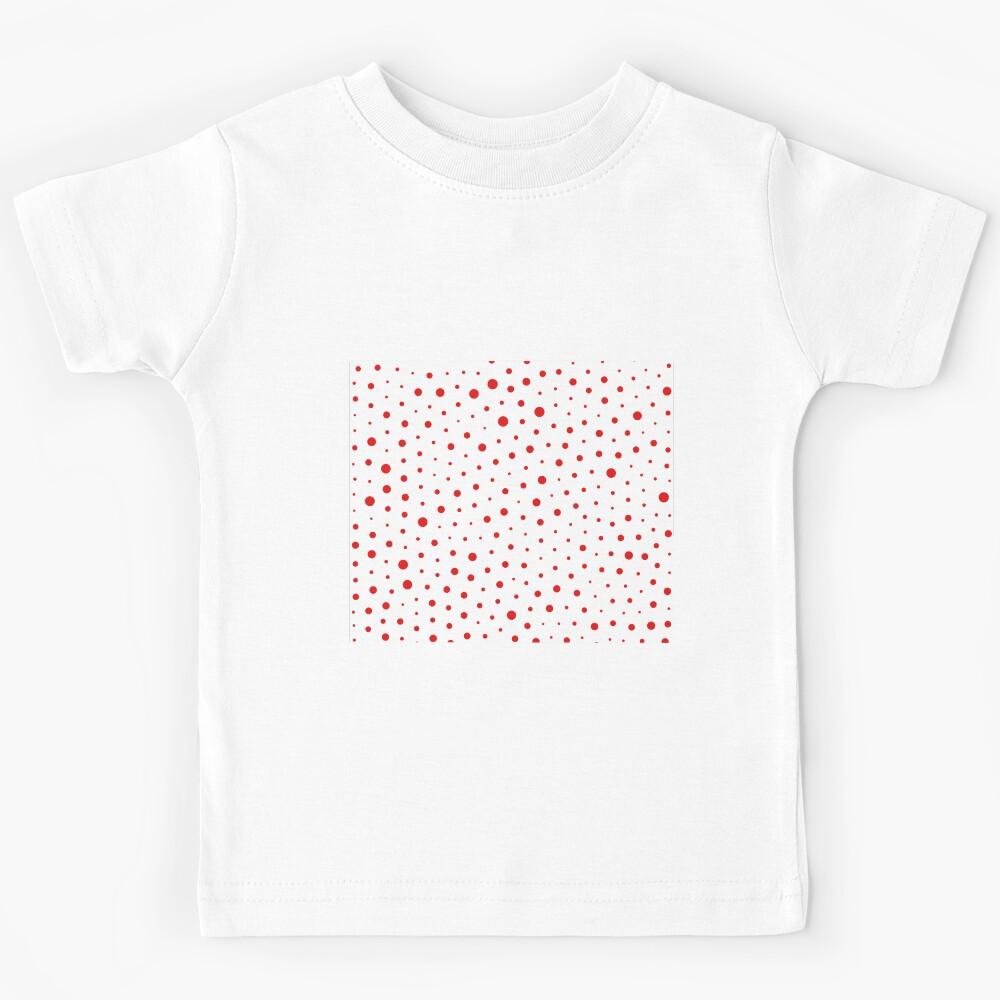 Elegant Modern Polka Dots -Red and white- Kids T-Shirt 110
