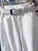 2024 Trendy Women's White Wide-Leg Straight-Leg Jeans: Versatile, Loose, Slimming, Perfect for Summer.