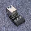 19PIN to 2-Port USB 3.0 Adapter Converter Black ABS Computer Equipment Accessories