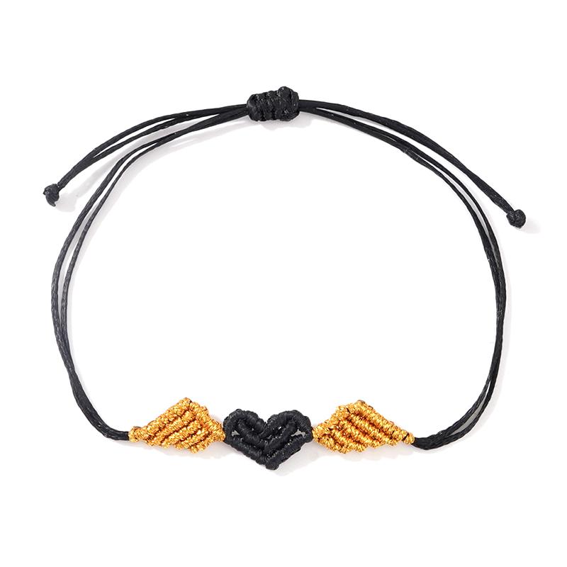 

Браслеты из плетеной веревки ручной работы с регулируемой длиной, с подвесками в виде сердца и крыльев, парные украшения, подарок на день рождения для друзей