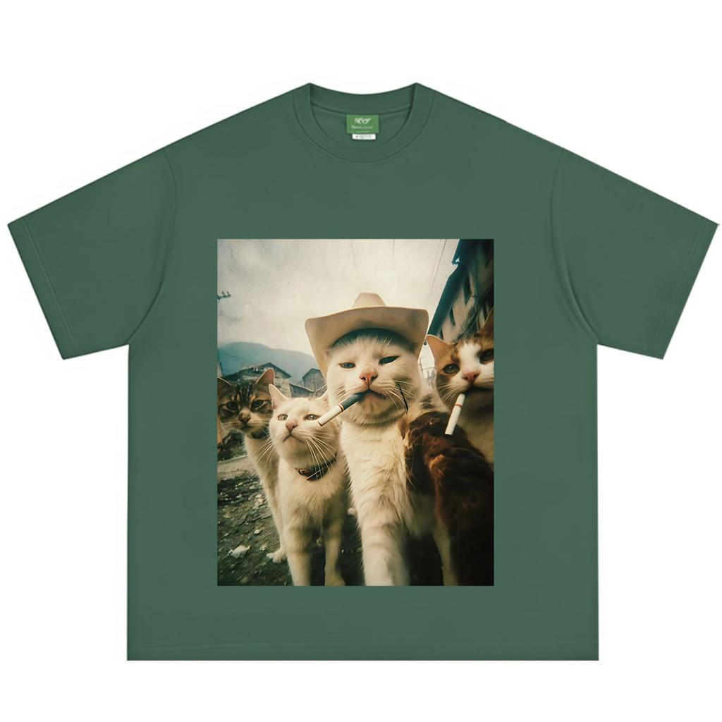Funny Cat Meme Tshirt Unisex Unisex Hiphop Punk Tshirts Shortsleeved Fashion Loose Casual Cotton Summer Oversized Tshirts