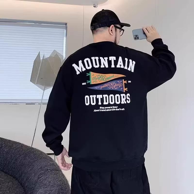 Printed soft high quality fabric wrinkle-resistant men's street sports casual breathable loose fashion trend comfortable long-sleeved tops