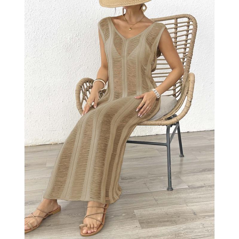 Women's Sexy Cut Out Tank Top Beach Bikini Smock Loose Long Dress