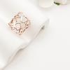 Elegant Double-layer Heart Scarf Ring Smooth Alloy Design For Women In Gold And Rose Gold