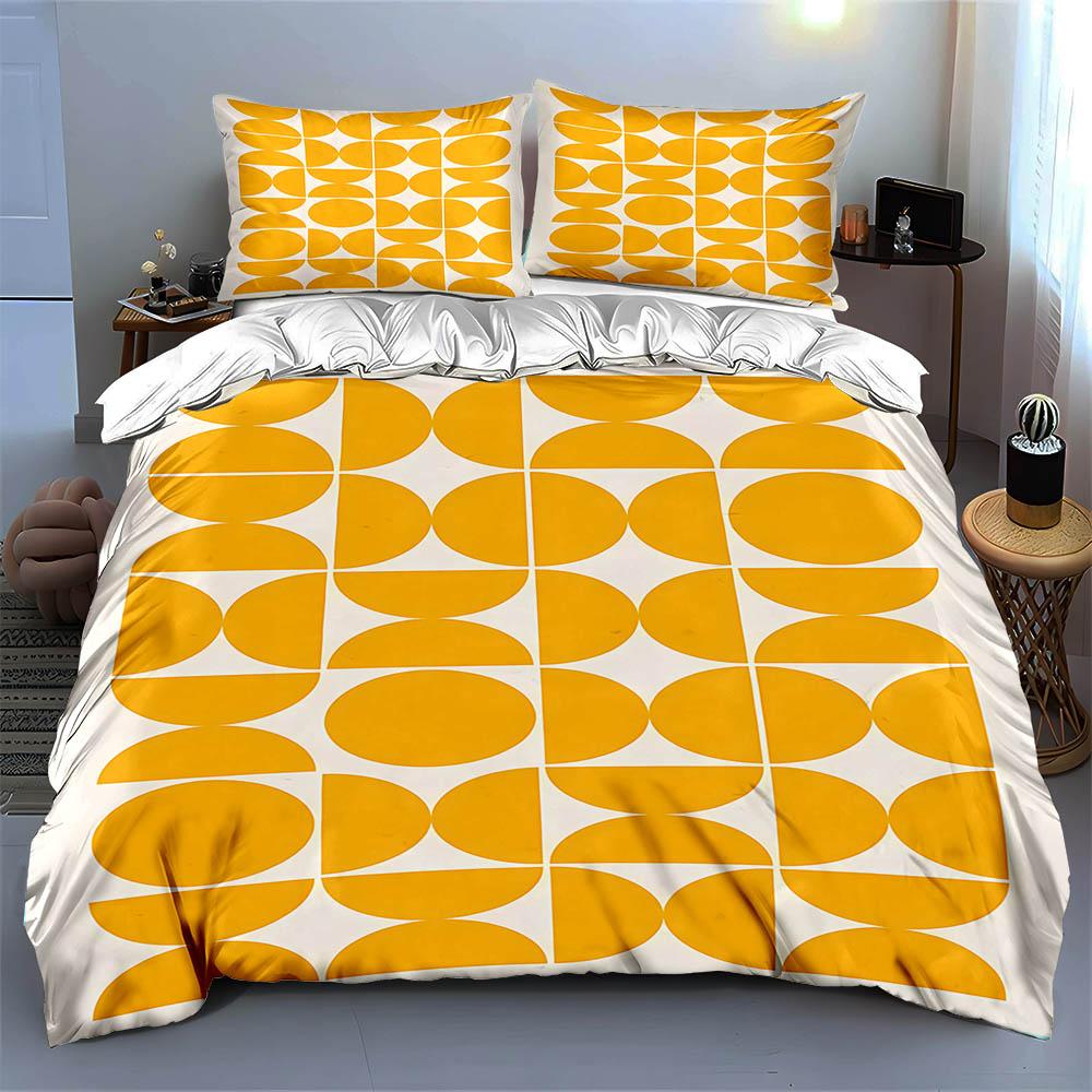 Geometrische gelbe Formen. Bettwäsche Bettbezug-Sets Bettbezüge Kissenbezüge Geschenke (1 * Bettbezug 2 * Kissenbezüge, ohne Bettdecke)