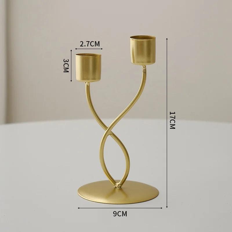 2026 Hot Metal Style Candle Holders Simple Golden Wedding Decoration Bar Party Living Room Home Decor Candlestick Tabletop Decor