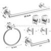 American Style Punch-Free Bathroom Set: Towel Bar, Tissue Holder, Towel Ring, Hooks, Washcloth Rack, Tissue Box.