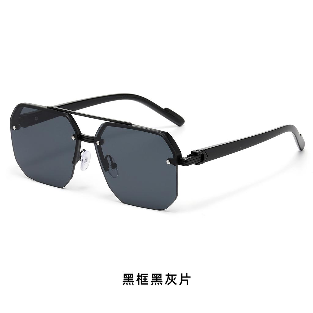 Metal square half-frame men's sunglasses fashion trend driving UV-proof sunglasses women's sunglasses