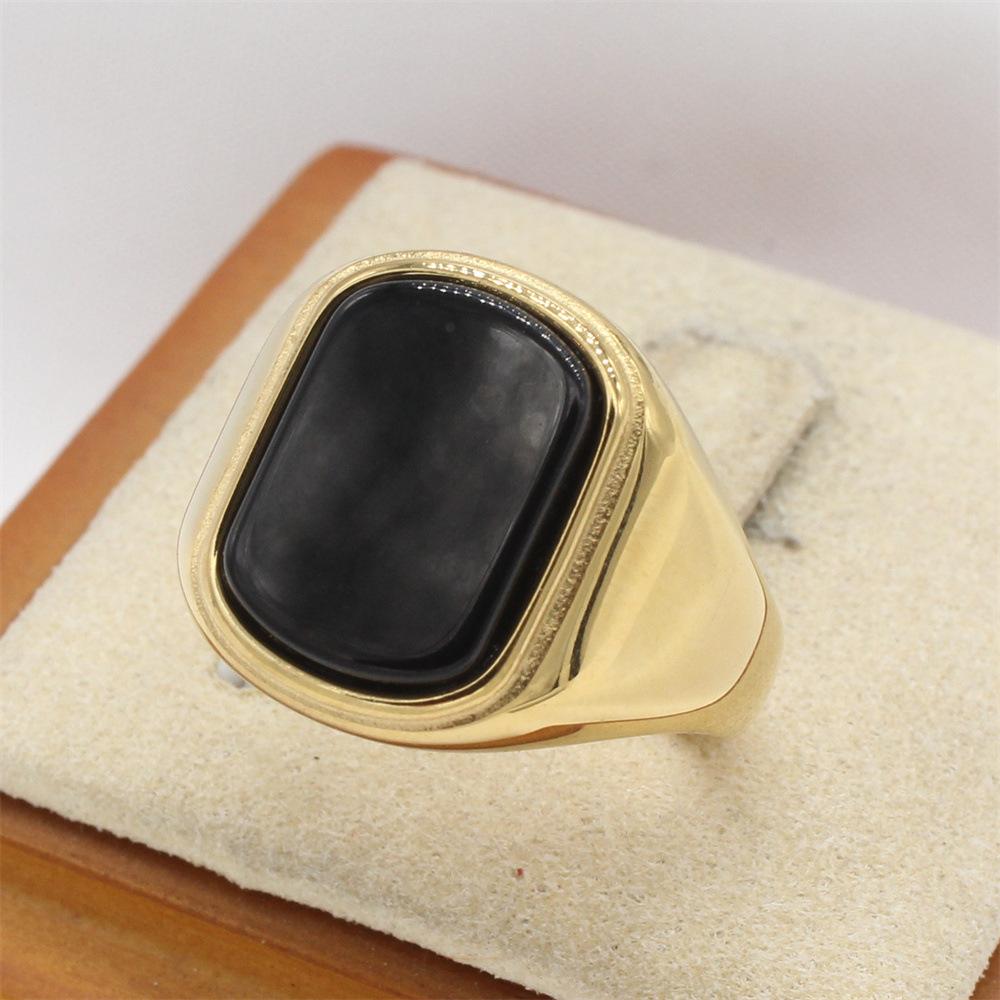 

Модное и минималистичное мужское кольцо с черным драгоценным камнем и аксессуарами 12